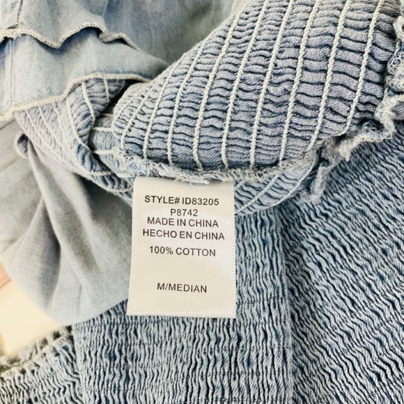 🌸Tea N Rose Soft Denim Mini Stretch Dress Spring Break Various Sizes - Picture 7 of 8